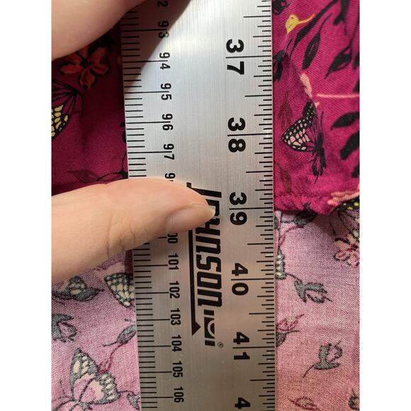 Torrid Dress Womens 1X Magenta Floral Butterfly Print Sleeveless Midi Rayon - Picture 3 of 10